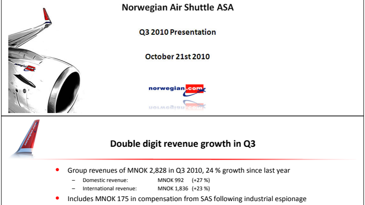 Norwegian Q3 2010 presentation