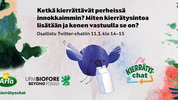 Twitterissä keskustellaan kierrätyksestä 11.3. klo 14–15 