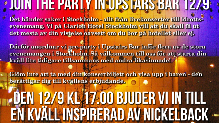Nickelback på Clarion Hotel Stockholm