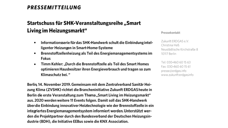 Startschuss für SHK-Veranstaltungsreihe „Smart Living im Heizungsmarkt“ 