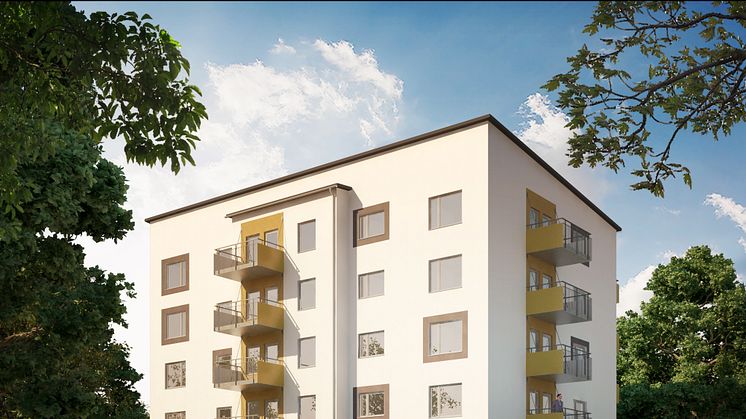 500 nya lägenheter av hustypen Kombohus Mini byggs av Mimer i Västerås. Bild: SABO