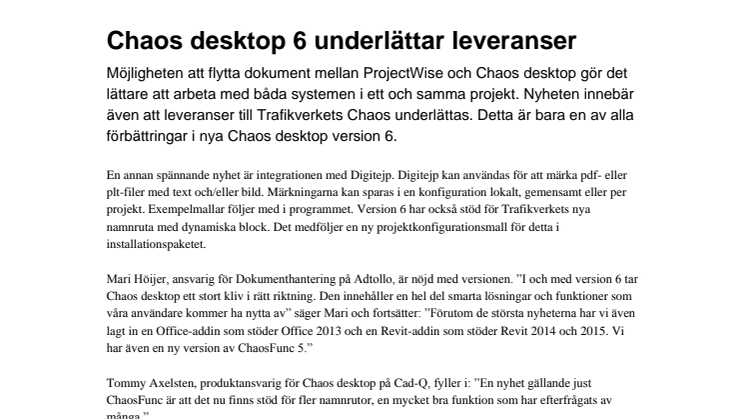 Så underlättar Chaos desktop 6 leveranser av digitala ritningar