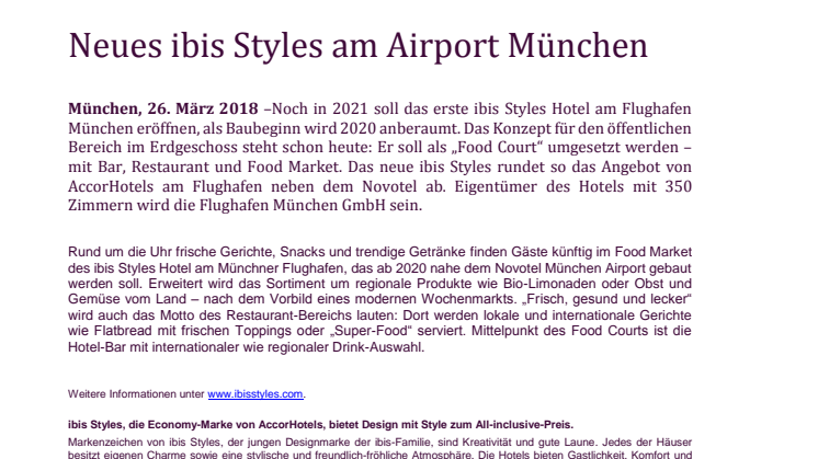 Neues ibis Styles am Airport München