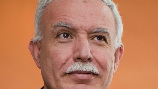 Palestinas utrikesminister, Dr. Riad Malki föreläser på Stockholms universitet.