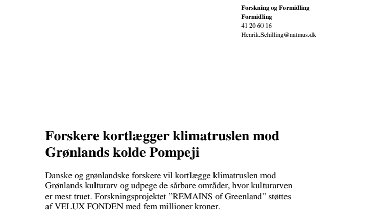 Forskere kortlægger klimatruslen mod Grønlands kolde Pompeji 