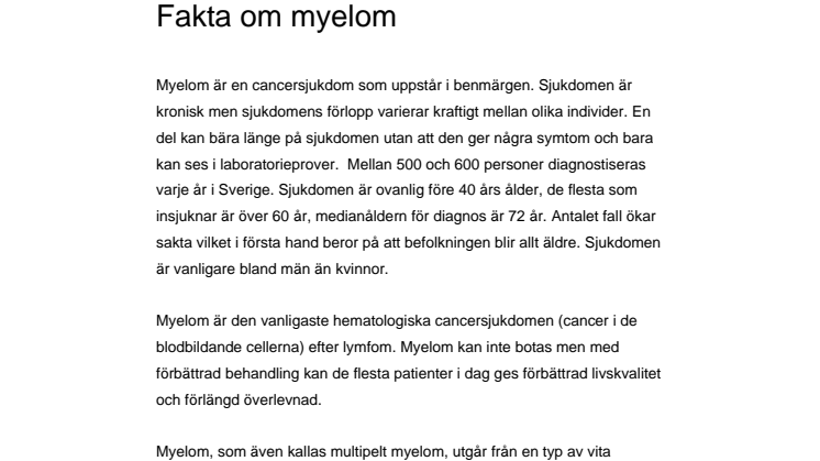 Fakta om myelom 