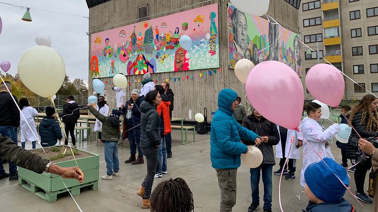 invigning 10-åringarnas konst Regnbågsparken 24 oktober 2020