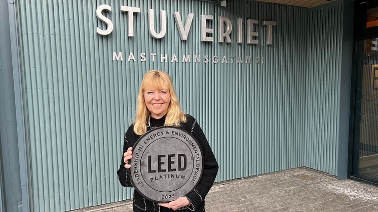 Att Stuveriet erhållit LEED Platinum är ett bevis på Stena Fastigheters långsiktiga och målinriktade arbete med att skapa ett hållbart kontorshus i ett av Göteborgs mest attraktiva lägen menar Agneta Kores, VD Stena Fastigheter Göteborg.