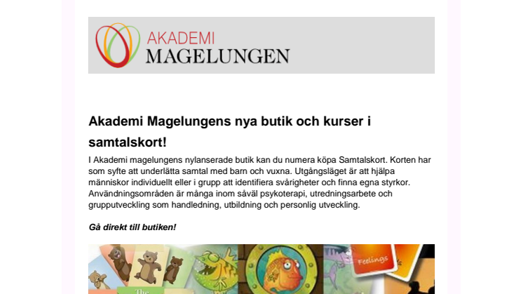 Akademi Magelungens nya butik och kurser i samtalskort!