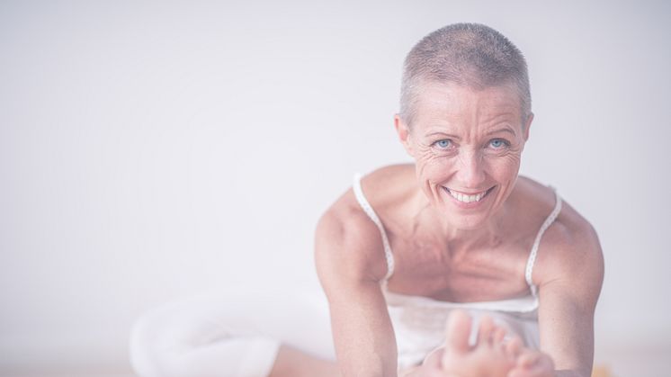 Yogainstruktören Wivi-Anne Nyberg håller i klasserna på Konserthuset. 