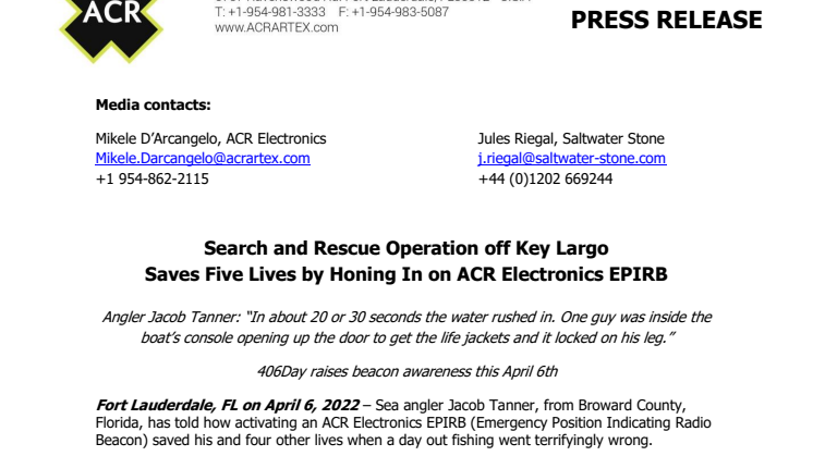April 6 2022 - 406Day - Search and Rescue Operation off Key Largo Saves Five Lives.pdf