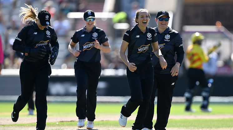 Manchester Originals women's team celebrate in 2022. Photo: Getty Images