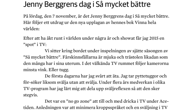 Jenny Berggrens dag i Så mycket bättre som PDF