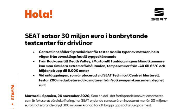 2020 11 26_SEAT satsar 30 miljoner euro