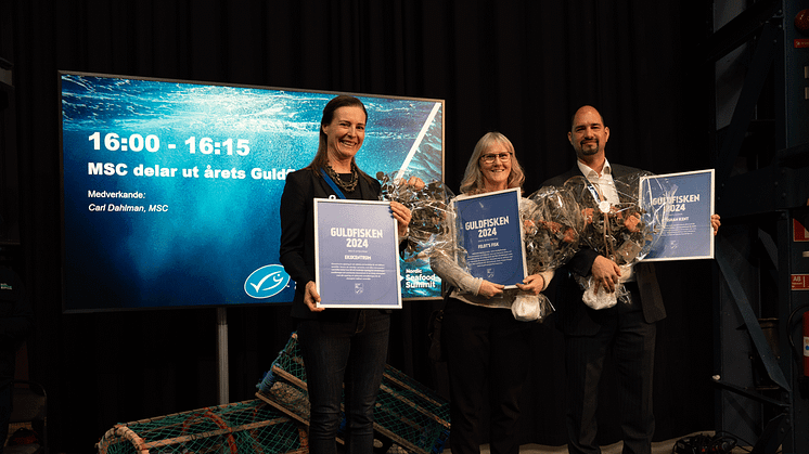 Ekocentrum, Feldt's Fisk och Krishan Kent, Fiskbranschens Riksförbund, vinnare av 2024 års Guldfiskpris från MSC