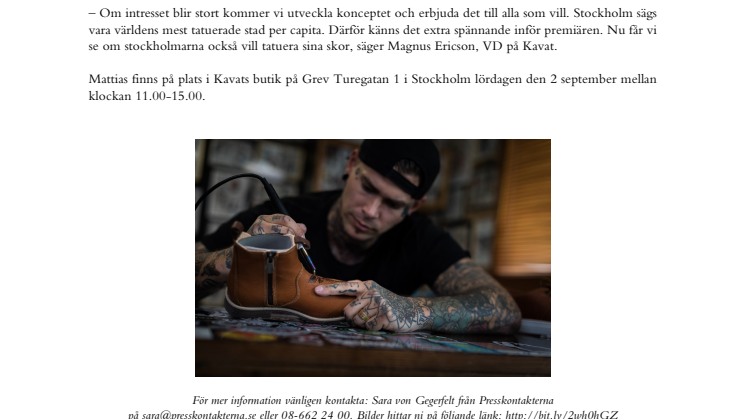 Kavat lanserar unik tatueringstjänst tillsammans med Straydogstattoo