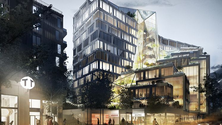 BSK Arkitekter och Veidekke utformar en ny stadsdel i Solna med 23.000 kvm kontor och drygt 600 bostäder.