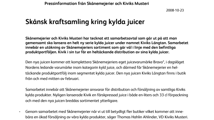 Skånsk kraftsamling kring kylda juicer