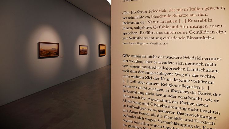 Blick in die Ausstellung Caspar David Friedrich 