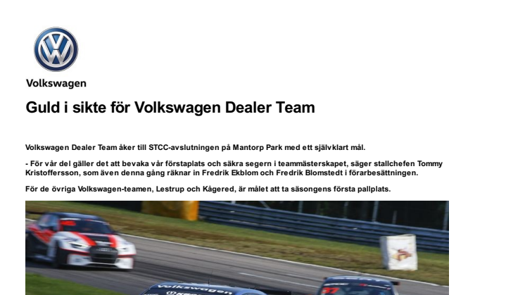 Guld i sikte för Volkswagen Dealer Team