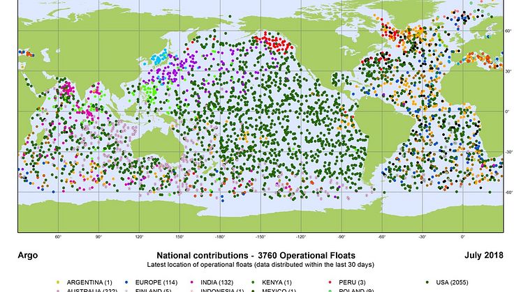 4 000 argo buoys in the world oceans