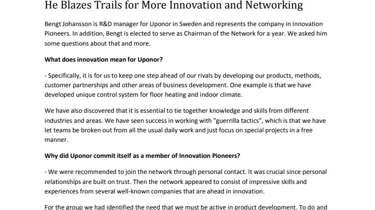 He Blazes Trails for More Innovation and Networking