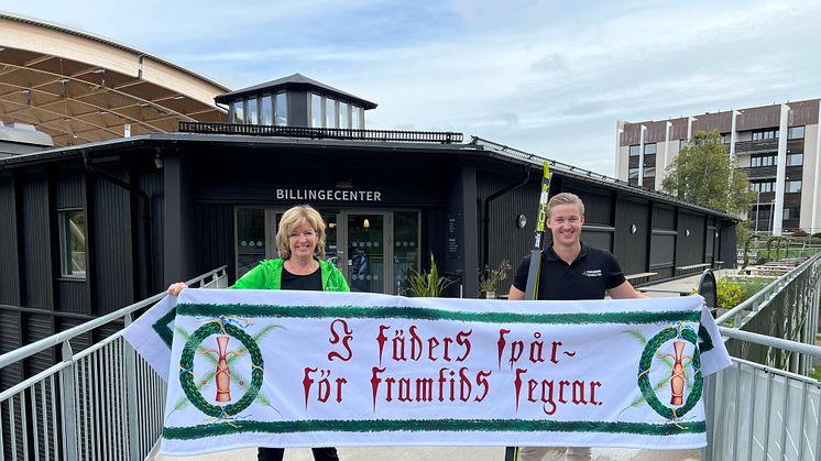 Lotta Stigsdotter och Patrik Johansson gläds över att partnerskapet med Vasaloppet utökas på Billingen. Foto: Next Skövde