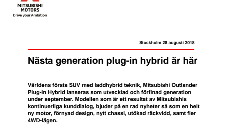 Nästa generation plug-in hybrid är här