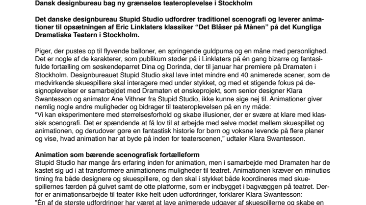 Dansk designbureau bag ny grænseløs teateroplevelse i Stockholm