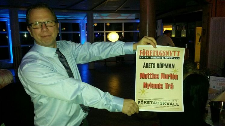 Mattias Norlén, Nylands Trä Woody Bygghandel, Årets Köpman i Kramfors kommun!