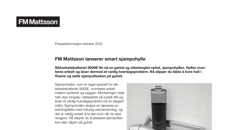 FM Mattsson lanserer smart sjampohylle