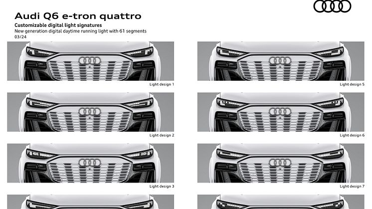 Audi Q6 e-tron - 8 digitale forlygtesignaturer