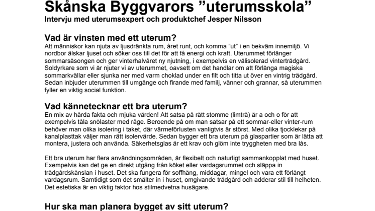 Skånska Byggvarors "uterumsskola"