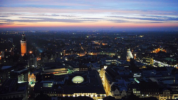 Abendstimmung in Leipzig - namensgebende Spielstätte der 1000. "Tatort"-Jubiläumsfolge