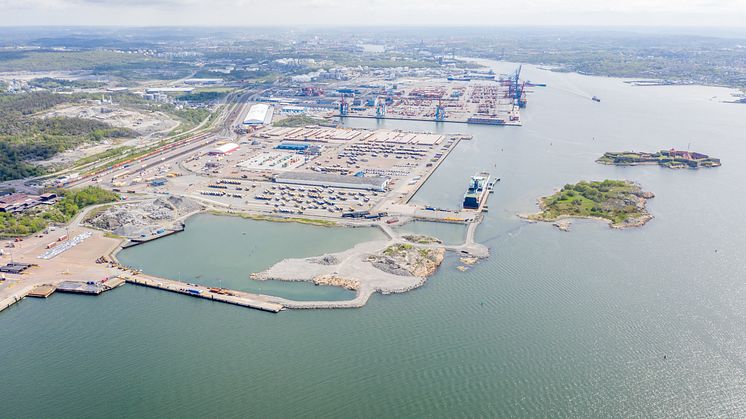 New terminal in Arendal (Port of Gothenburg), construction area, May 2020.