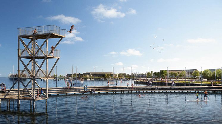 En uppdaterad strandpromenad är en del av förslaget från Dreem Arkitekter
