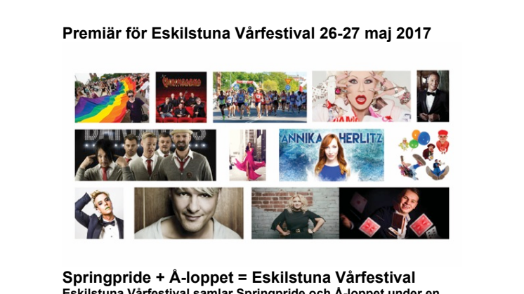 Premiär för Eskilstuna Vårfestival 26-27 maj 2017