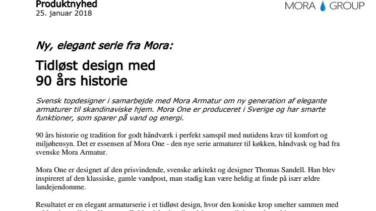 ​Ny, elegant serie fra Mora: Tidløst design med  90 års historie