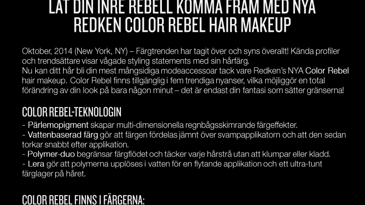 Redken lanserar Color Rebel 