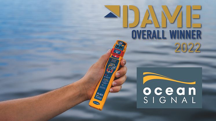 The Ocean Signal rescueME PLB3 has been announced as the DAME Design winner 2022