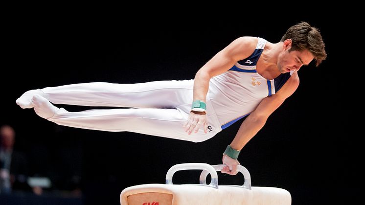 Christopher Soos och Michael Trane jublar efter sitt första VM i artistisk gymnastik