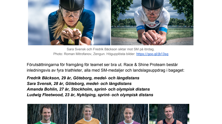 Hetluften direkt för nya svenska proffsteamet i  triathlon - Race & Shine Proteam