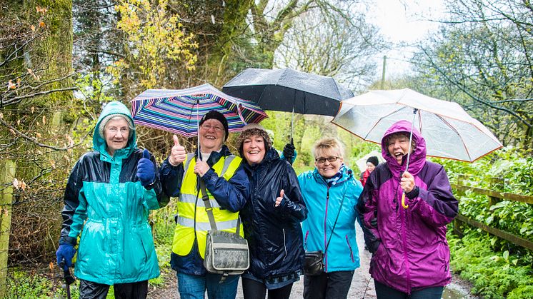 Eileen Robinson leads a Summerseat Health Walk.