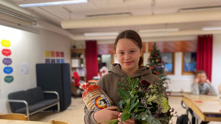 Bella Isaksson i klass 4B, Parkskolan i Älvsbyn.
