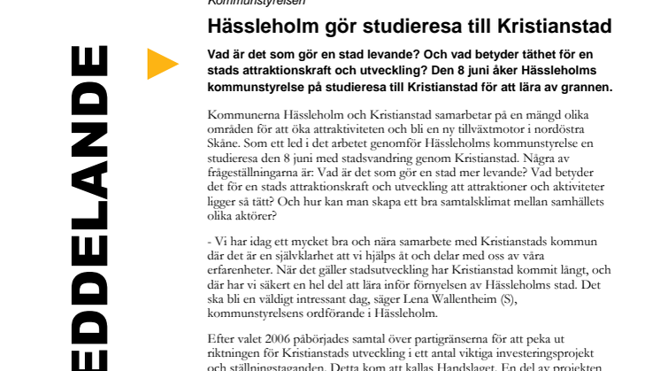 Hässleholm gör studieresa till Kristianstad