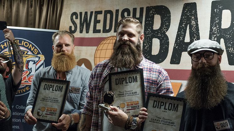 David Eriksson från Sundbyberg korades till "Best Styled Beard 2017" på World Beard Day i Stockholm!