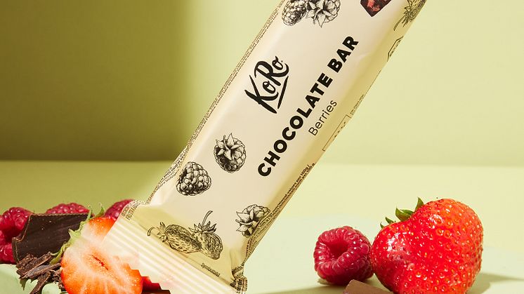 Organic vegan chocolate bar with berries 50g