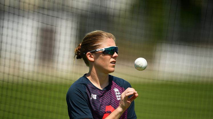 England Women skipper Heather Knight in the nets. Photo: Getty Images