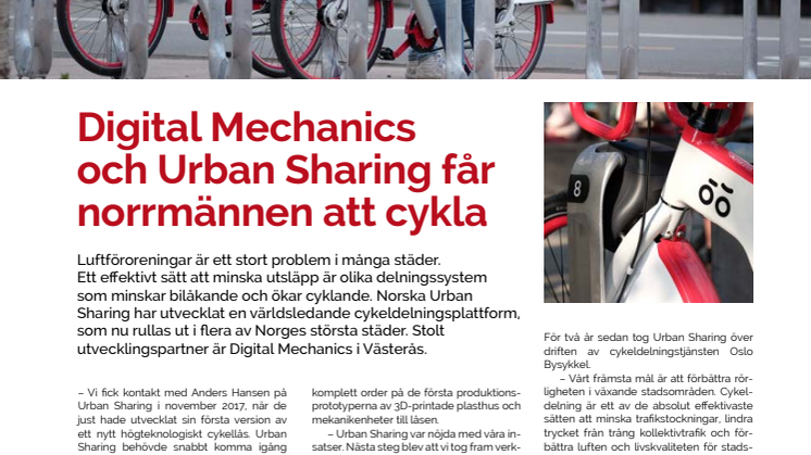 Digital Mechanics och Urban Sharing får norrmännen att cykla