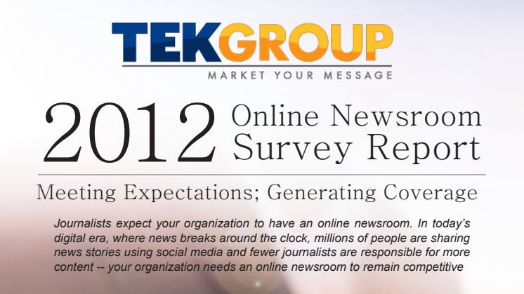 TEKGROUP's 2012 Online Newsroom Survey